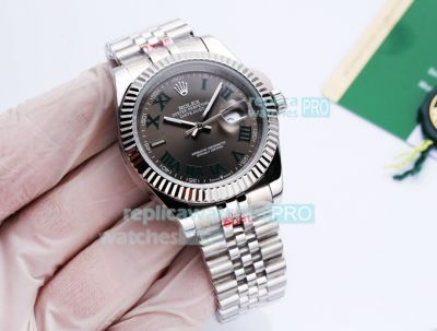 High Replica Rolex Datejust  Watch Black Face Stainless Steel strap Fluted Bezel  41mm